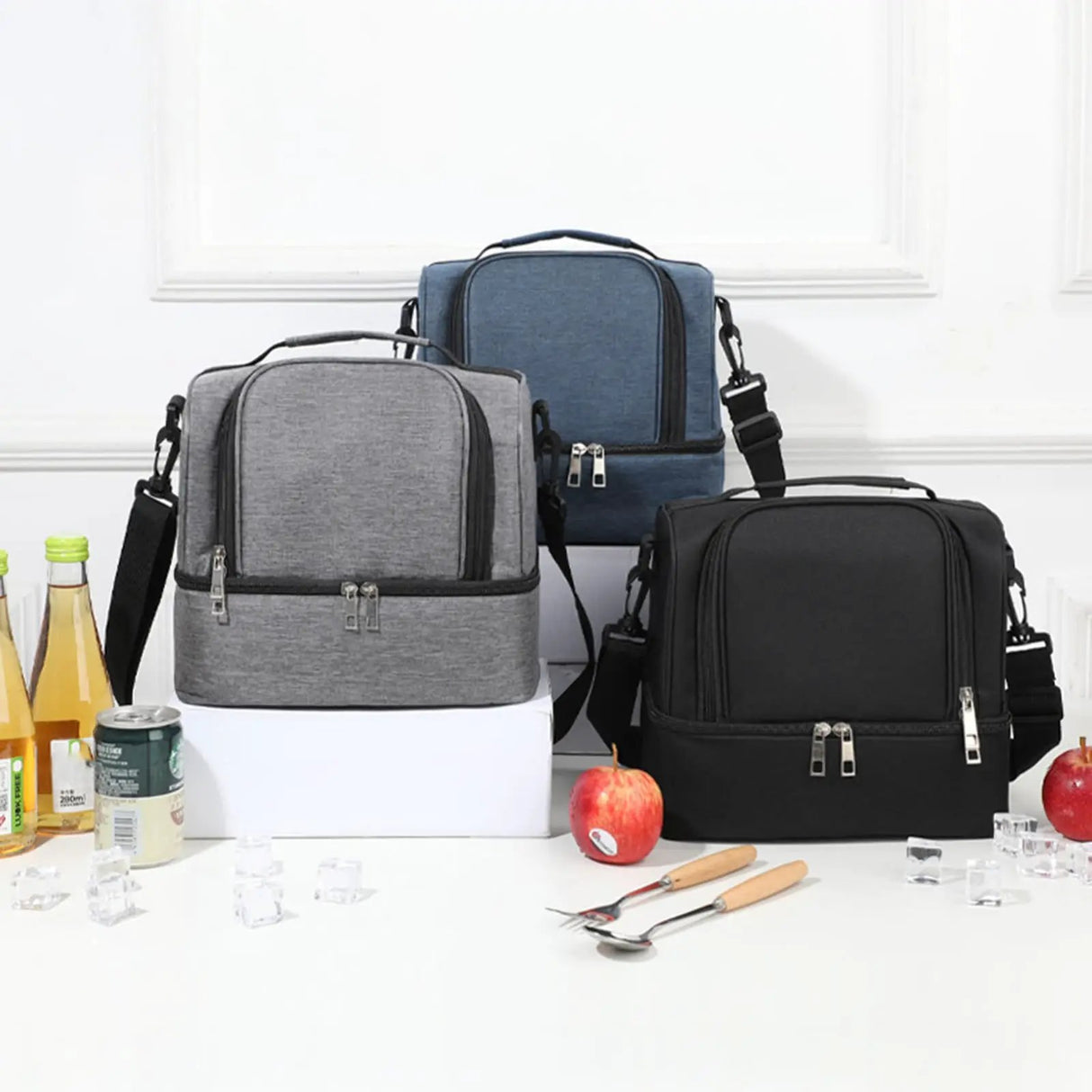 Double Compartment Insulated Lunch Bag Lunch Bag Lunch Bags