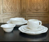 Pearl Rim White Ceramic Dinnerware Set 36pcs Dinnerware Dinnerware Sets