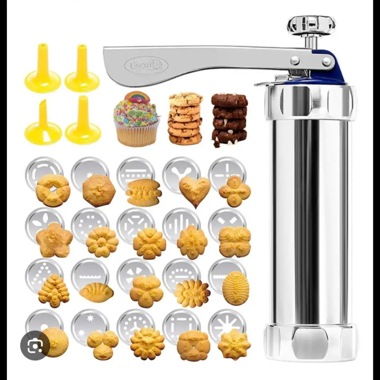 Stainless Steel Cookie & Biscuit Maker 24-Pattern Baking Tools Cookie Presses