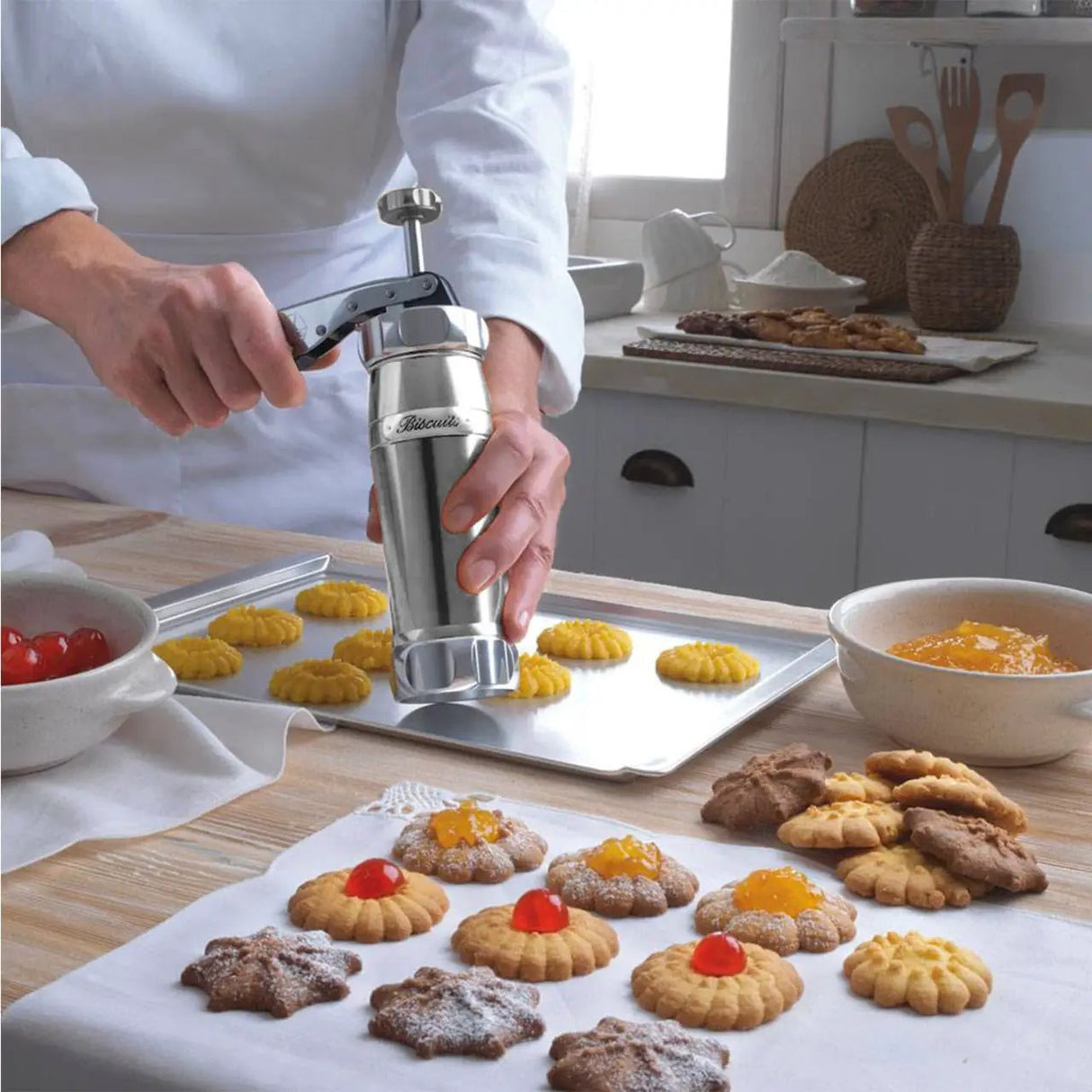 Stainless Steel Cookie & Biscuit Maker 24-Pattern Baking Tools Cookie Presses