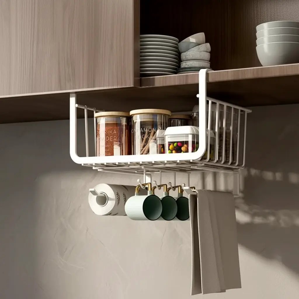 Metallic Under Shelf Storage Rack Storage & Organisation Shelf Rails & Guards