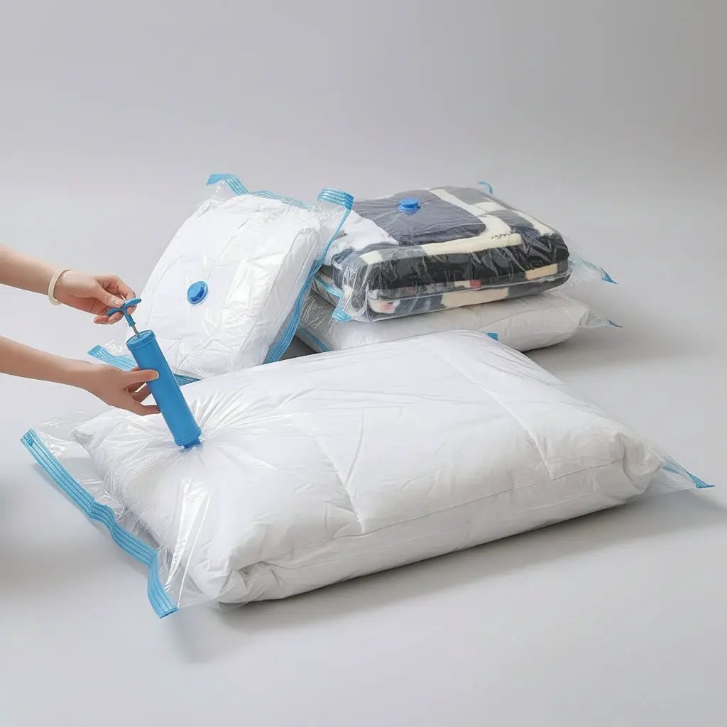 Vacuum Storage Bags with Pump 5pcs Storage & Organisation Household Storage Bags