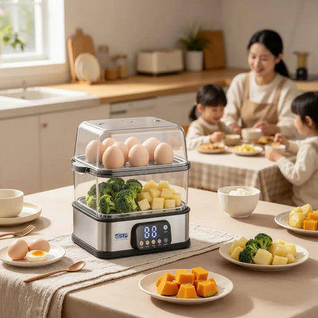 2-Layer Electric Egg & Food Steamer Kitchen Appliances Food Steamers