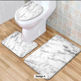 4-Piece Marble Effect Bathroom Set Bathroom Bathroom Accessory Sets