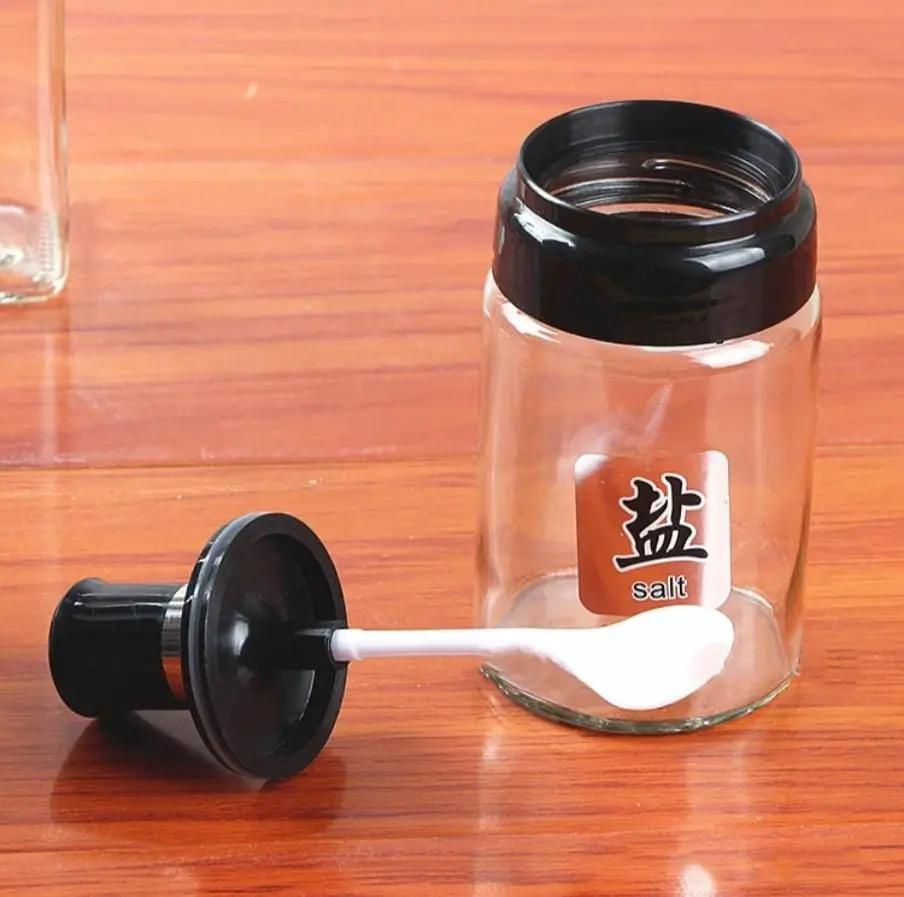 5-Piece Glass Oil & Spice Jar Set Kitchen Storage Food Storage Containers