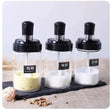 3-Piece Glass Spice Jar Set Kitchen Storage Food Storage Containers