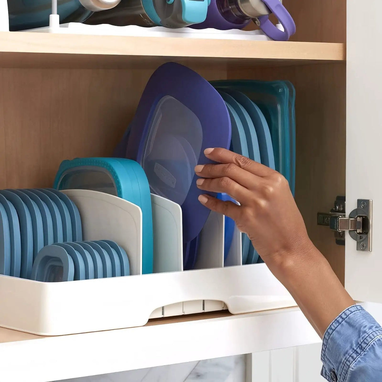Adjustable Container Lid Storage Rack Kitchen Storage Kitchen Cabinet Organizers