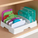 Adjustable Container Lid Storage Rack Kitchen Storage Kitchen Cabinet Organizers