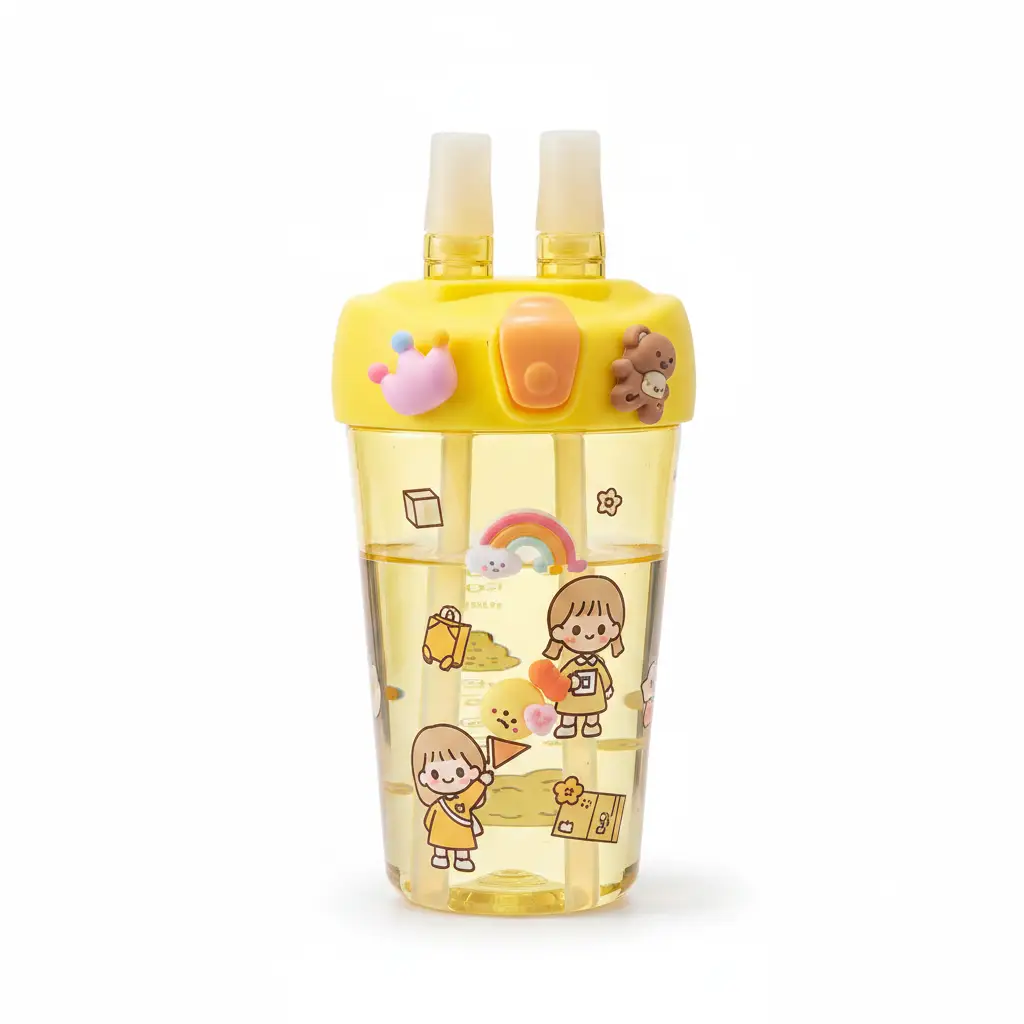 Cartoon Themed Partitioned Water Bottle Kids & Travel Water Bottles