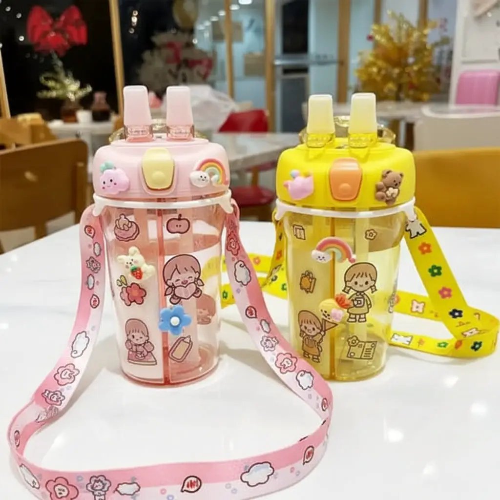 Cartoon Themed Partitioned Water Bottle Kids & Travel Water Bottles