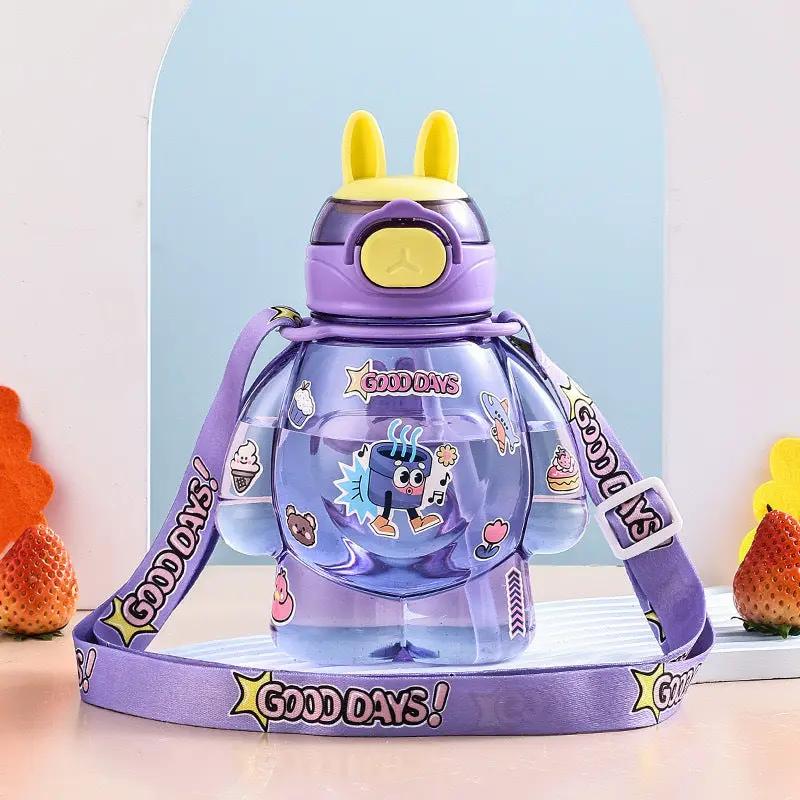 Kids Water Bottle with Straw & Strap Kids & Travel Water Bottles