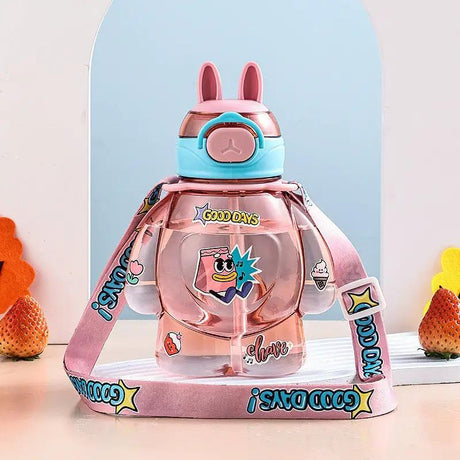 Kids Water Bottle with Straw & Strap Kids & Travel Water Bottles