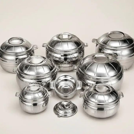 6-Piece Stainless Steel Insulated Hotpot Set Kitchenware Tureens