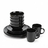 Gibson 18-Piece Black Ceramic Dinner Set Kitchenware Dinnerware Sets