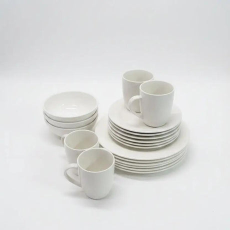 24-Piece White Ceramic Dinner Set Kitchenware Dinnerware Sets