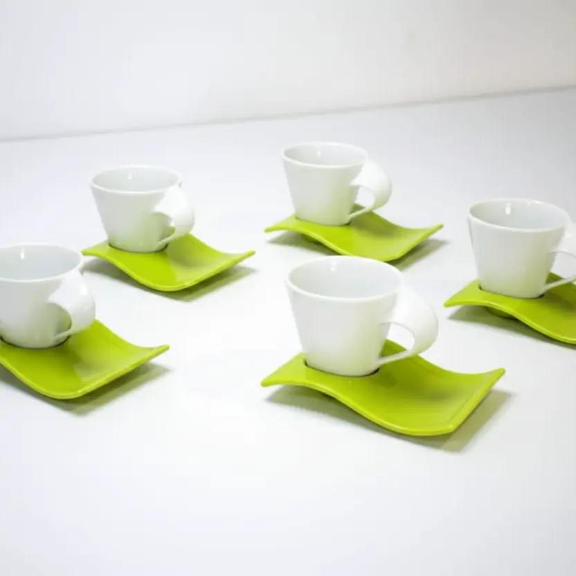 Fancy Coloured Espresso Cup & Saucer Kitchenware Coffee Sets