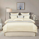 Luxury Cotton Satin Striped Duvet Cover Set Bedding Duvet Covers