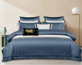 Luxury Cotton Satin Striped Duvet Cover Set Bedding Duvet Covers