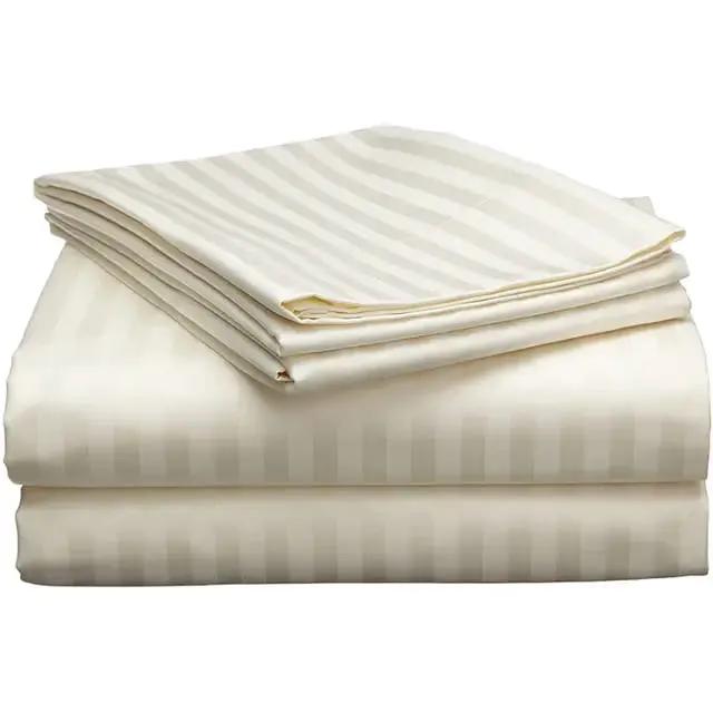 Luxury Cotton Striped Bedsheet Set Bedding Bed Sheets