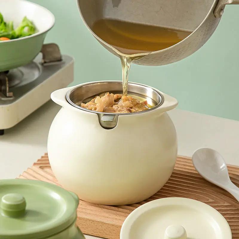 Ceramic Oil Filter Jar with Scoop Kitchenware Oil Dispensers