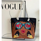 African Women's Retro Canvas Bag Bags & Accessories Shopping Totes