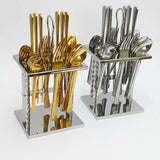25-Piece Astrid Glister Cutlery Set with Stand Kitchen & Storage Flatware Sets