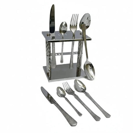 25-Piece Astrid Glister Cutlery Set with Stand Kitchen & Storage Flatware Sets