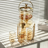 Luxury Glass Cold Water Jug with Faucet & Mugs Kitchen & Storage Serving Pitchers & Carafes