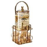 Luxury Glass Cold Water Jug with Faucet & Mugs Kitchen & Storage Serving Pitchers & Carafes