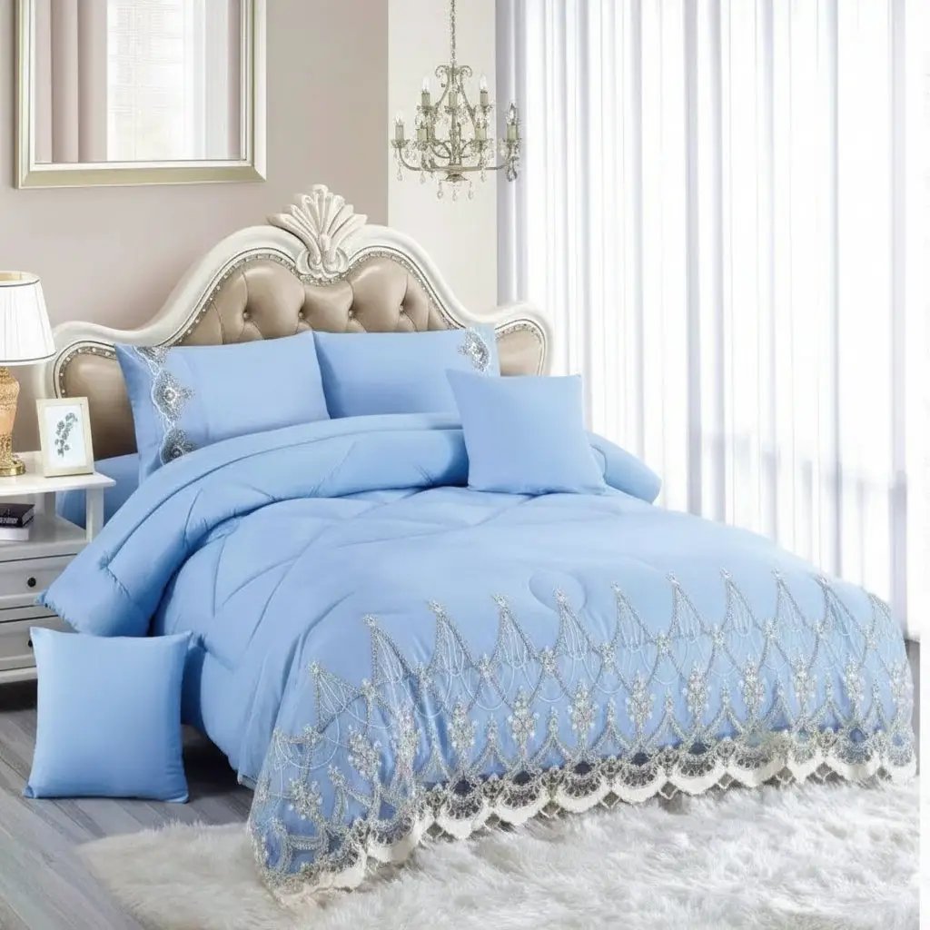 Cotton Lace Duvet Set 6x6 – 5-Piece Bedding Duvet Covers