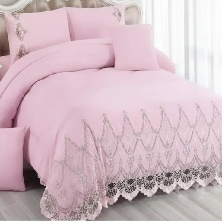 Cotton Lace Duvet Set 6x6 – 5-Piece Bedding Duvet Covers
