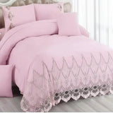 Cotton Lace Duvet Set 6x6 – 5-Piece Bedding Duvet Covers