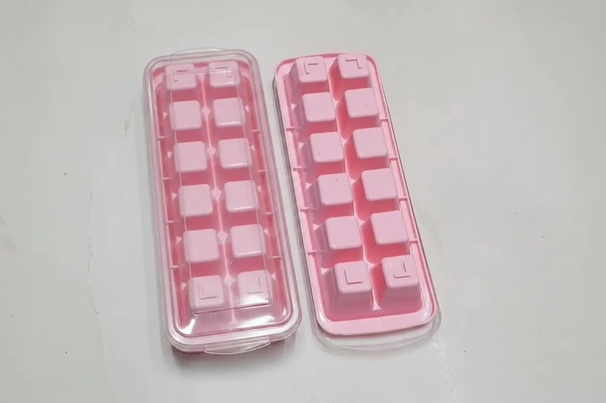 BPA-Free Plastic Ice Cube Tray 12-Cube Kitchen & Storage Ice Cube Trays