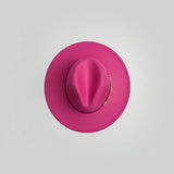 Wide Brim Fedora Hat with Gold Band Fashion Accessories Fedoras