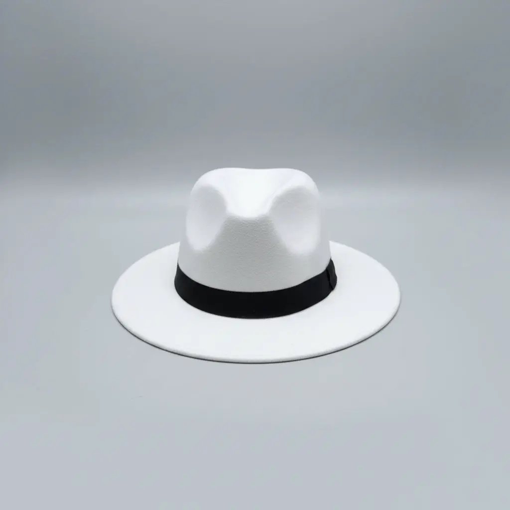 Wide Brim Fedora Hat with Gold Band Fashion Accessories Fedoras