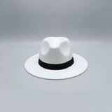 Wide Brim Fedora Hat with Gold Band Fashion Accessories Fedoras