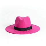 Wide Brim Fedora Hat with Gold Band Fashion Accessories Fedoras