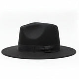 Wide Brim Fedora Hat with Gold Band Fashion Accessories Fedoras