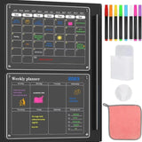 2-Piece Magnetic Acrylic Fridge Planner Set Home Decor Planners