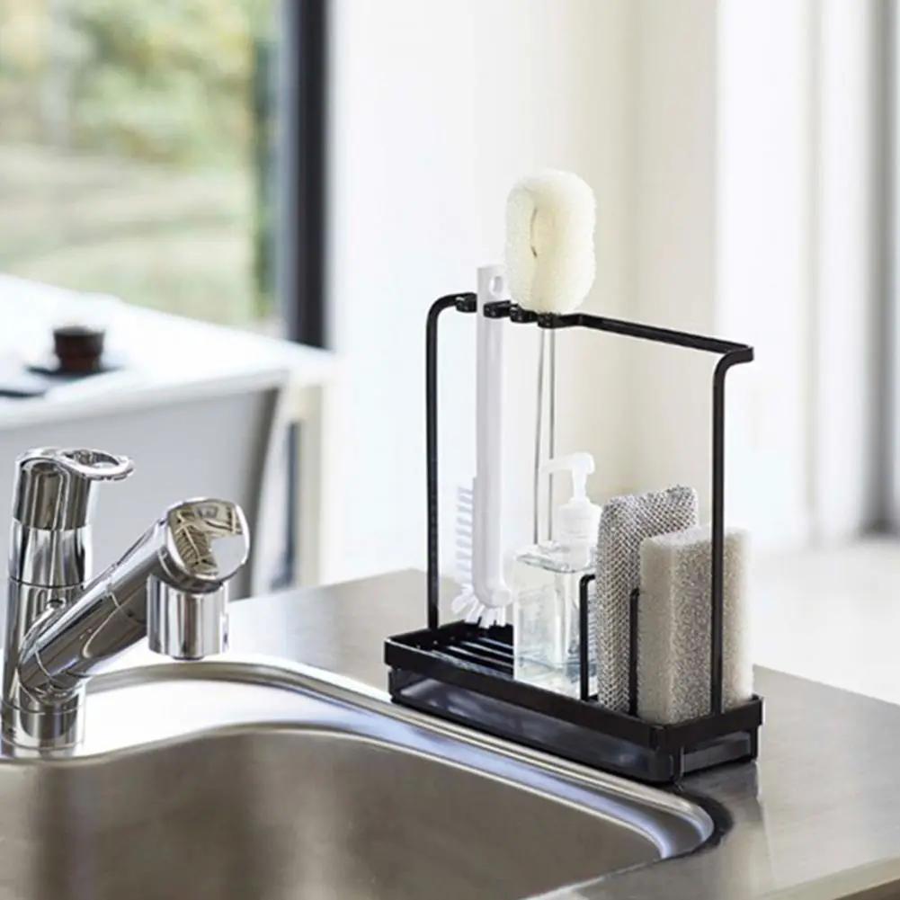 Carbon Steel Sink Organiser Rack with Soap Holder Kitchen & Storage Sink Caddies