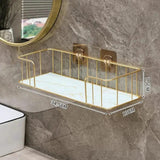 Nordic Marble Glass & Iron Luxury Bathroom Shelf Home Decor Wall Shelves & Ledges
