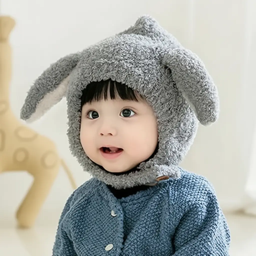 Kids Wool Winter Hat with Fleece & Long Ears Kids & Baby Baby & Children's Hats