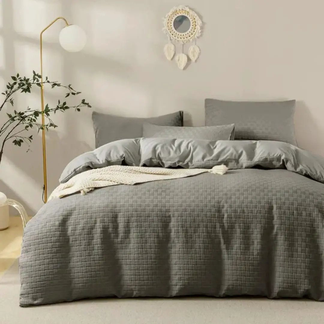 Waffle Weave Cotton Luxury Duvet Cover Set Bedding Duvet Covers