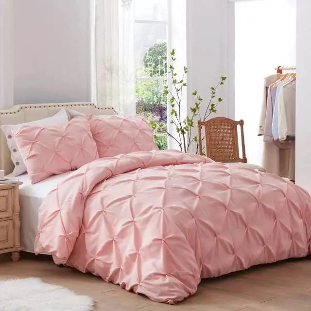 Pinch Pleat Cross Pintuck Duvet Cover Set Bedding Duvet Covers