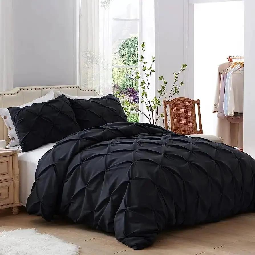 Pinch Pleat Cross Pintuck Duvet Cover Set Bedding Duvet Covers