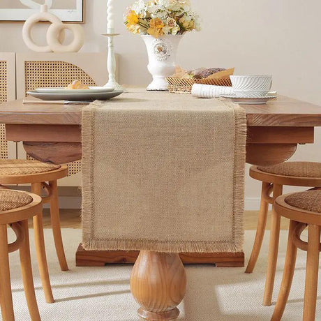 Natural Burlap Linen Woven Table Runner Home Decor Table Runners