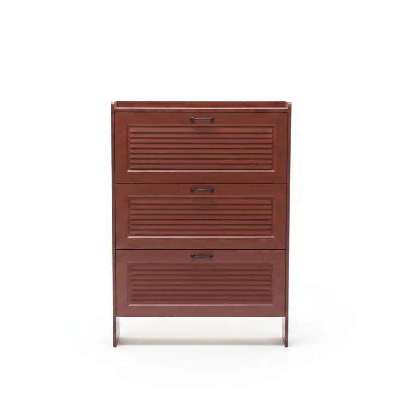 Ultra-Thin 3-Tier Flip MDF Shoe Cabinet Furniture Shoe Cabinets