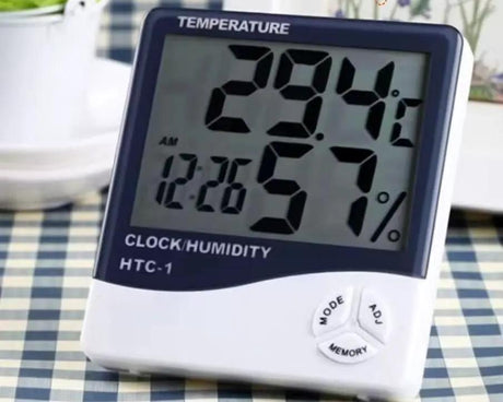 Digital LCD Hygrometer Thermometer with Clock Home & Garden Hygrometers