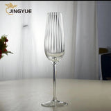 Ribbed Long Stem Champagne Flutes Kitchen & Dining Champagne Glasses