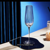 Ribbed Long Stem Champagne Flutes Kitchen & Dining Champagne Glasses